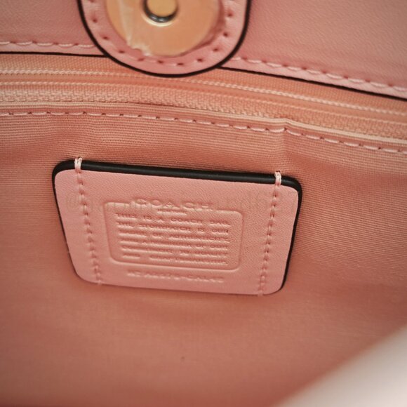 Coach City Tote Bag In Signature Canvas in powder pink color - Picture 7 of 8
